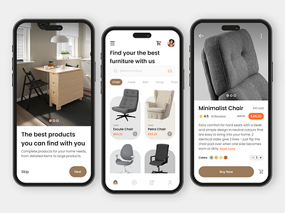 Valona - Furniture Mobile App Design 3d animation apps branding design dribbble furniture graphic design illustration logo minimalist mobile motion graphics trend typography ui uiux ux vector