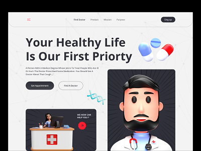 Health Care landing page app appointment branding consultations dailyui design doctor e commerce health care landing page medicine typography ui ux web web design webdesigner website website design