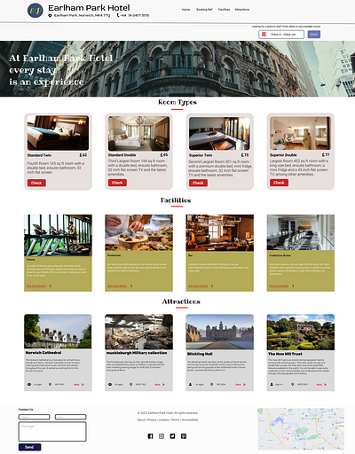 Earlham Park Hotel UI Design Concept graphic design logo ui