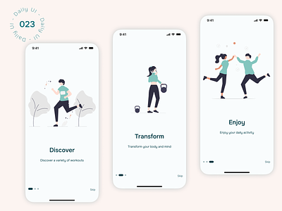 Daily UI Challenge - Day 23: Onboarding app dailyui day023 design fitness app onboarding ui ux