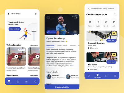 Mobile UI for finding nearby training centers app color dailyui design flat minimal mobile design typography ui ux