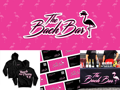 The Bach Bar apparel bachelorette black brand brand board branding business cards design digital design digital designer flamingo graphic design hoodie identity logo mockup nashville party pink tennessee