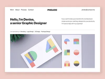 Pholioo - A Portfolio Template UI design design hero section landingpage minimal portfolio portfolio page template ui ui design uidesign web design