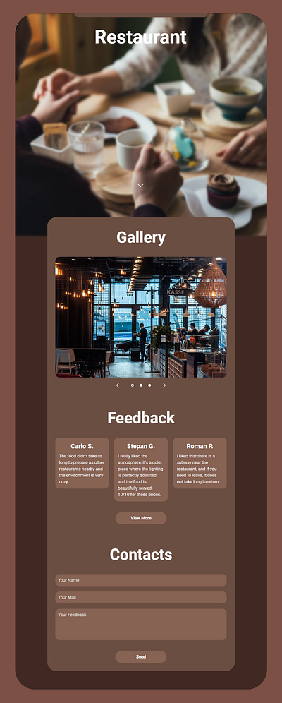 Restaurant in Brooklyn design graphic design reactjs restaurant tailwindcss ui ux