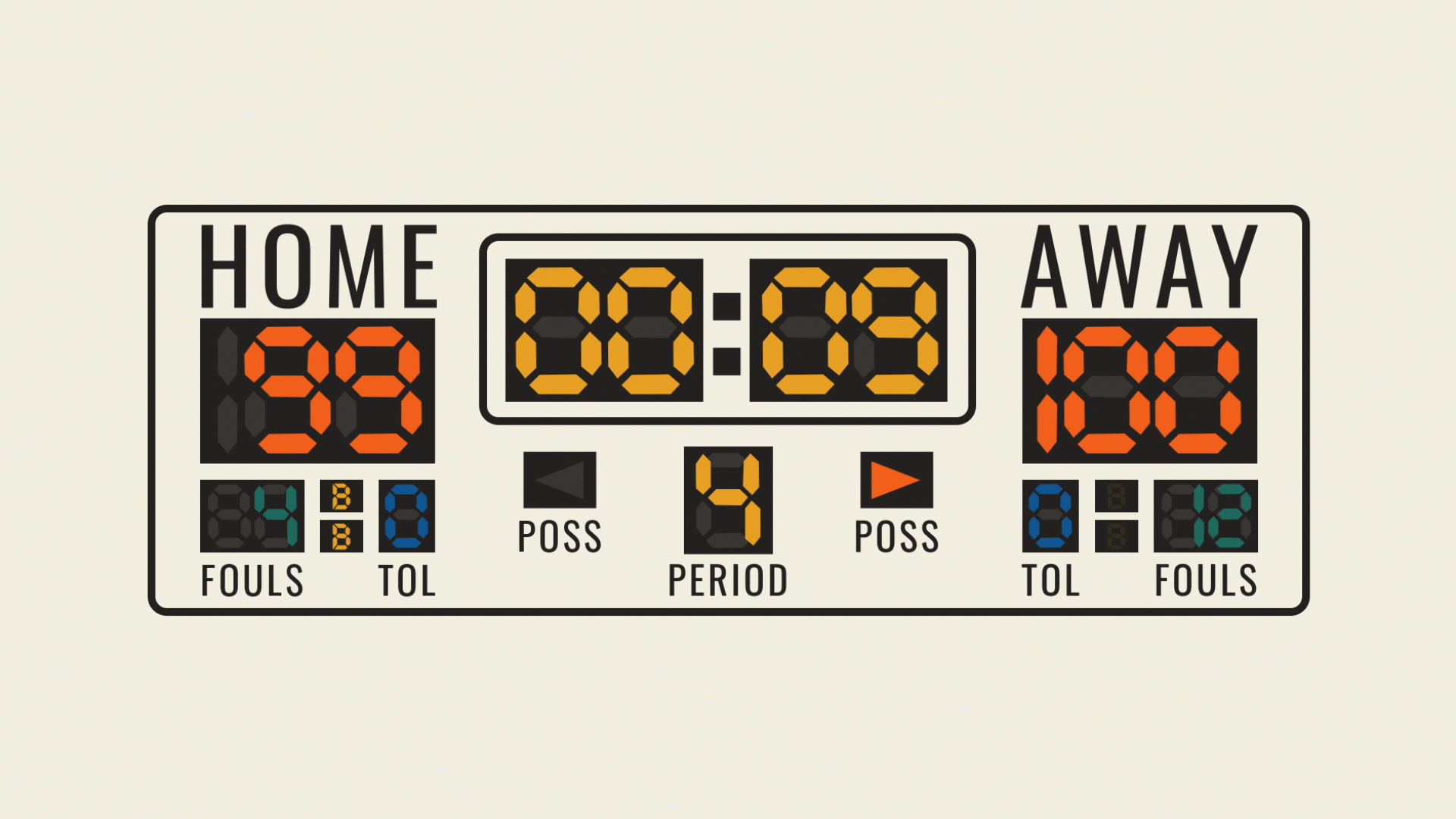 Scoreboard, for Infuse 2d 2d animation animation basketball game illustration motion motion graphics numbers scoreboard