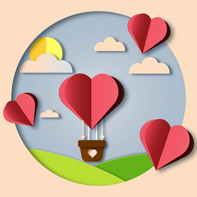 Paper hearts branding design graphic design illustration vector