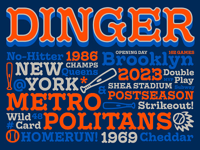 Dinger Bold - Out Now! baseball design dodgers font fonts giants graphic design homerun jersey lettering letters mets new york postseason sports type type design typography