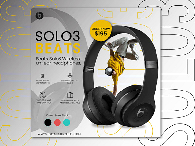 Solo3 Beats Poster Design art branding design designer designinspiration graphic design illustration logo ui vector