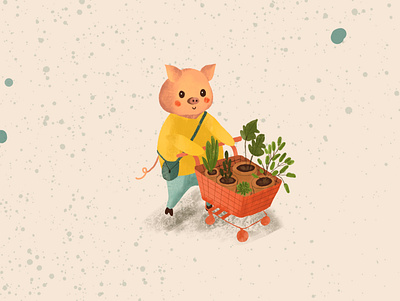 Lulu the plant lover illustration