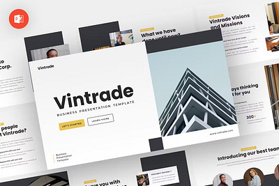 Vintrade - Business Powerpoint Template abstract annual business clean corporate download google slides keynote pitch pitch deck powerpoint powerpoint template pptx presentation presentation template professional slides template ui web