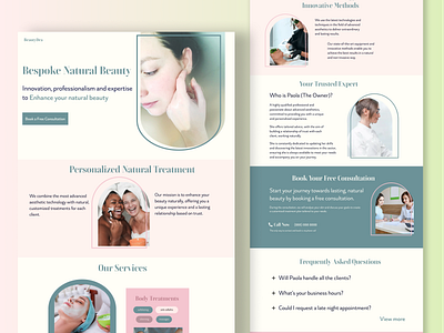 Beauty Treatment Landing Page beauty beauty treatment branding design landing page minimalist single page spa ui