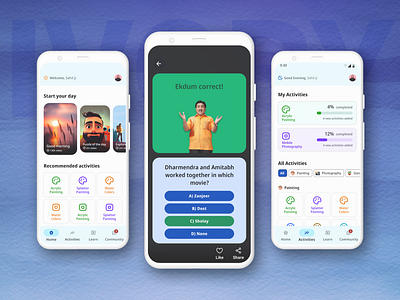 IVORY - UI/UX design - Interactive and fun learning app app appdesign branding clientwork creative design digitaldesign education funlearning illustration interactive learningapp minimaldesign seniorcitizens ui uiinspo uiux userinterface ux