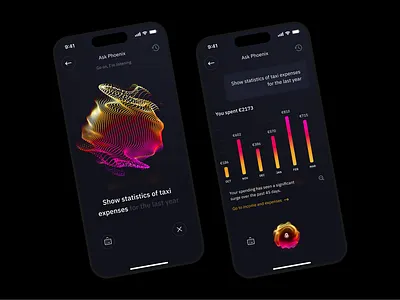 AI for Bank ai app bank chat finance mobile motion neon speak statistic ui voice assistant