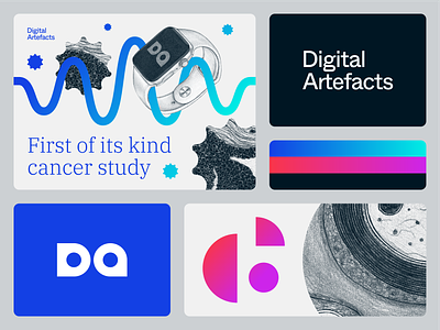Digital Artefacts brand branding gradient health identity illustration logo smart watch tech type vector wordmark
