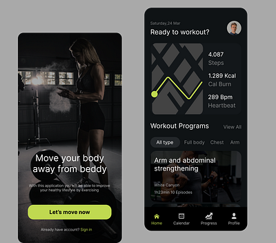 Fitness mobile app app design figma fitness illustration sport ui ux