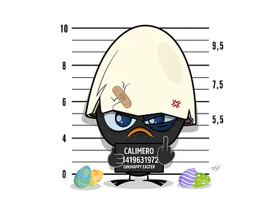 Calimero calimero cartoon characterart characterdesign design digitalart easter2023 eastereggs egg eggshell funny graphic design graphic designer holiday illustration illustrator jail mugshot vector weekend