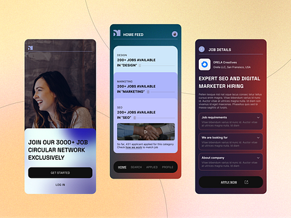 Job portal app UI design