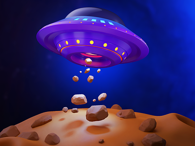 UFO - 3D Illustration 3d 3d art 3d illustration casino crash design flying saucer gambling game interface illustration model nft nft art nft game planet ufo ufo art ui web design
