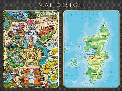 Map Design cartoon map fantasy map game map graphic design map map design map illustration real map