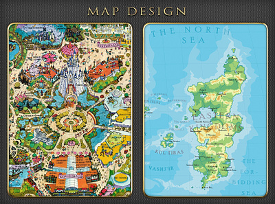 Map Design cartoon map fantasy map game map graphic design map map design map illustration real map