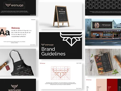 Wenuqe - Steakhouse Logo & Brand Guidelines beef beverages brand identity branding bull burger cow design fnb food graphic design grill identity illustration logo logo design meat restaurant steak steakhouse
