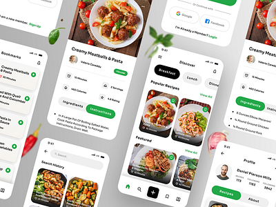 Food Recipe Mobile App app design apps cooking app design food food app healthy ios mobile app recipe recipe app ui ux