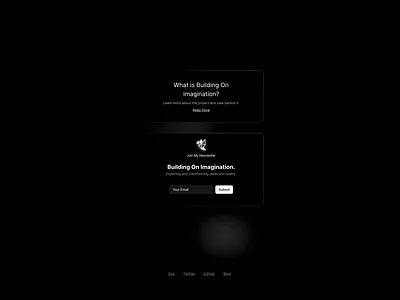 Building On Imagination dark form minimal nextjs simple ui ux web3