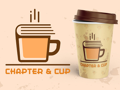 CHAPTER & CUP: COFFEESHOP LOGO book logo book shop logo bookshop bookshop logo cafeteria cafeteria logo coffee book coffee book logo coffee brand logo coffee cup logo coffee logo coffee shop logo coffee shop logo free coffeeshop logo design paper cup logo