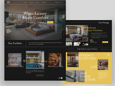 Rangs Hotel Website branding darkmodedesign goldwebsite hotelwebsite landingpage luxurydesign ui uidesignwebsite uiuxdesign userinterface websitedesign