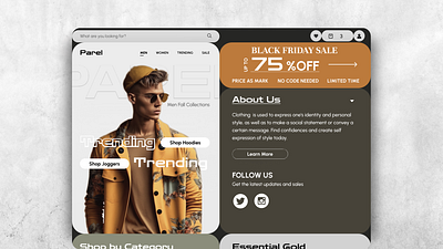 Clothing Brand - Homepage - Desktop UI design figma graphic design homepage ui web design