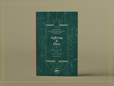 Holy Week book cover art deco book christianity cover dark green design emerald gold layout line art line work typography