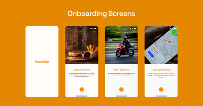 Foodilee Onboarding Screens design food app mobile ui onboarding screens product design ui ui ux ux