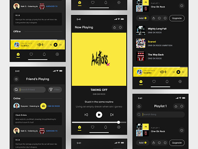 Dengerin - Music Player App app clean darkmode darktheme design mobile mobile app modern music musicplayer playlist podcast ui ux