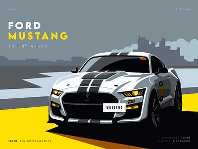 Ford Mustang Shelby GT500 Poster by mvcnform on Dribbble