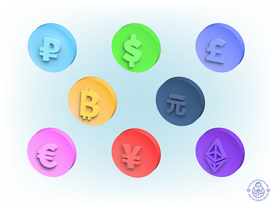 Currencies 3d Vector Icons 3d currencies currency flat graphic design icon icon design illustration logo vector vector illustration