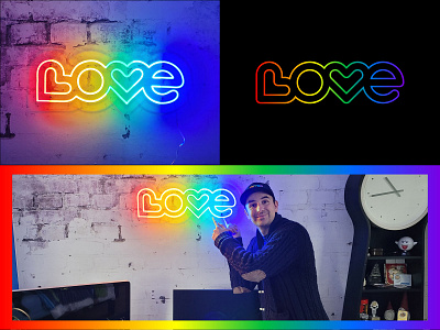 Neon Love Sign adobeillustrator art artwork colorful design dribbble illustration light love vector