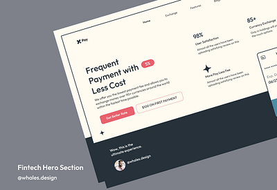 Fintech Landing Page Concept design figma ui uiux ux