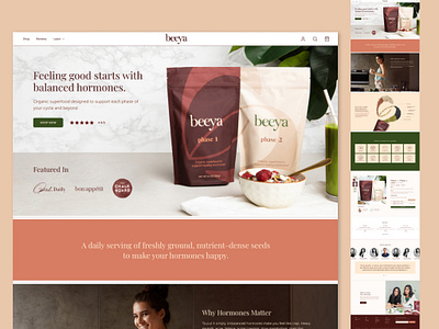 Ecommerce seed cycling homepage - Beeya homepage marketing site neutral shop page web design