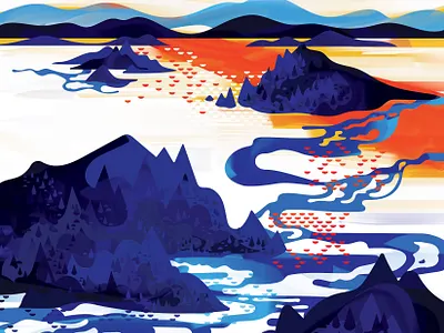 Lake Champlain champy design fresh water graphic design hiking illustration lake lake champlain mountains nature new york type typography vermont