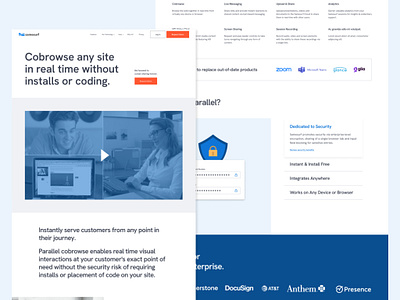 Cobrowsing website - SAAS homepage blue branding corporate design homepage marketing site web design