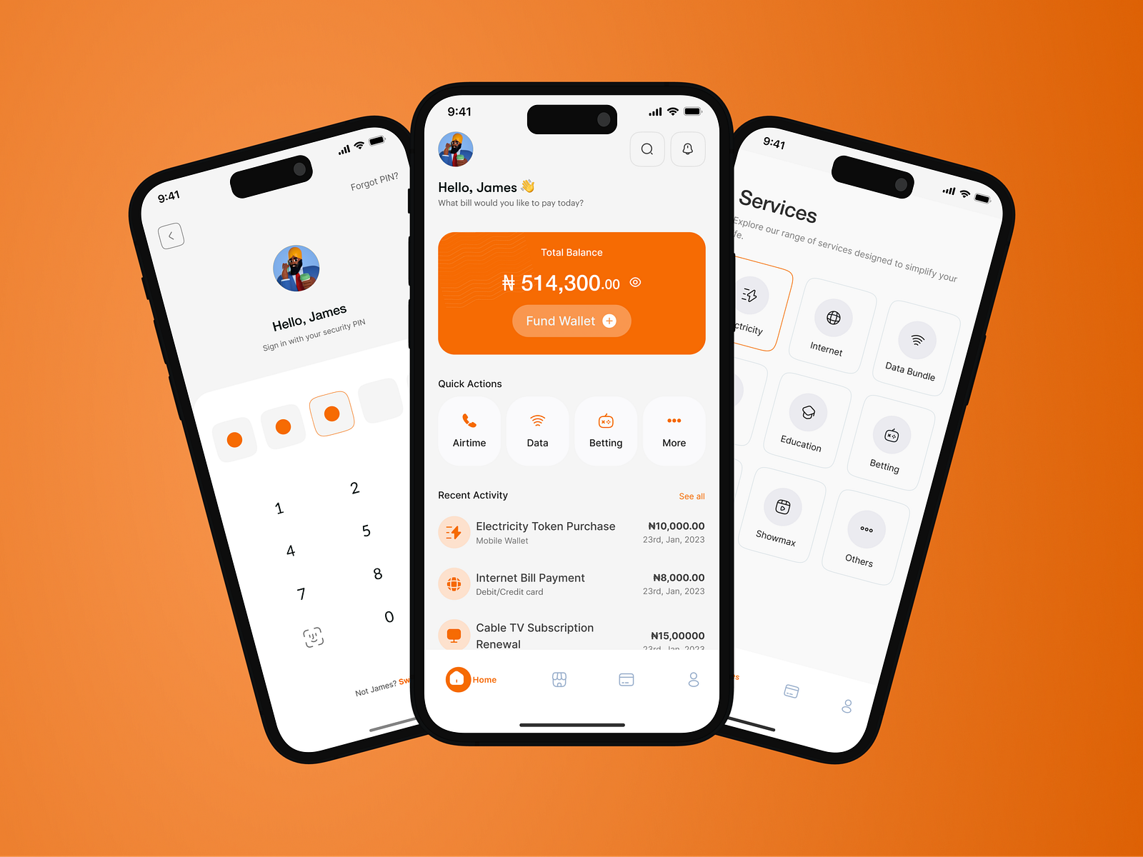 Billpoint Bill & Utility Payment App by James Adeshina on Dribbble