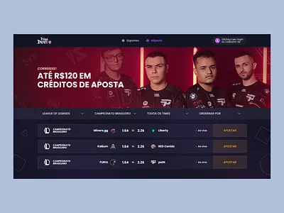 Web Site Design - Betting App - Diga Duvido betting dashboard form homepage login ui web design web page