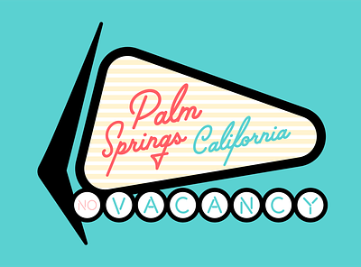 Palm Springs sticker illustration logo palm springs patch sticker