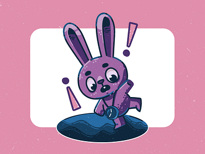 Bunny Falling animal bunny cartoon character children cute design digital flat graphic design illustration illustrator kids merch minimal pink purple rabbit simple vector