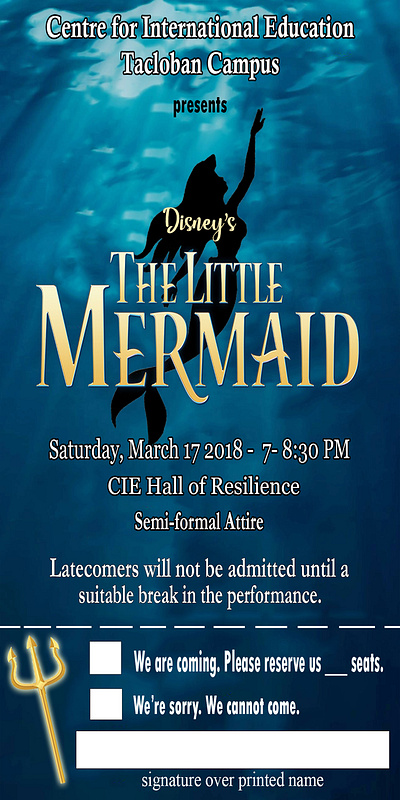 Little Mermaid Invitation graphic design logo