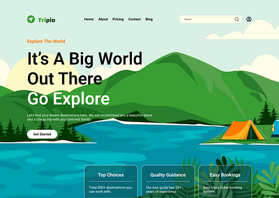 Tripio - Travel Landing Page (Hero) ui