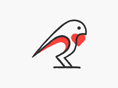 Monoline love bird! bird brand branding heart icon illustration logo logo design love mark monoline symbol