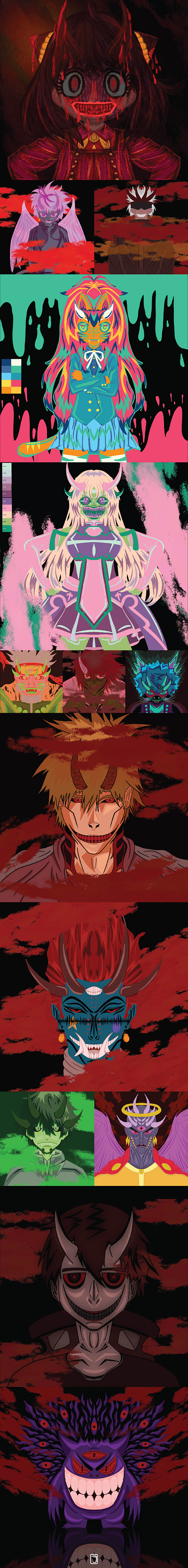 Anime : Scary Edition art artist artwork design graphic design horror illustration illustrator procreate vector