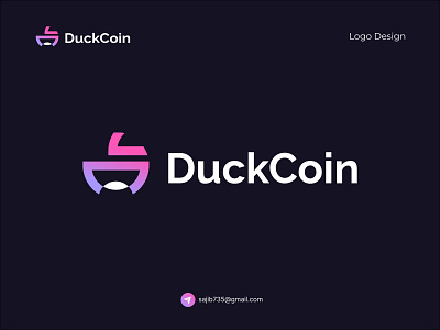 DuckCoin Crypto Logo Design blockchain brand mark branding coin crypto currency duck exchange ico icon logo mark minimal modern shape symbol token trading vector web3