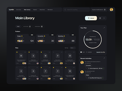 Cloud-Based File Management Concept app chart cloud color dashboard file flat management minimal tool ui upload ux webapp webtool